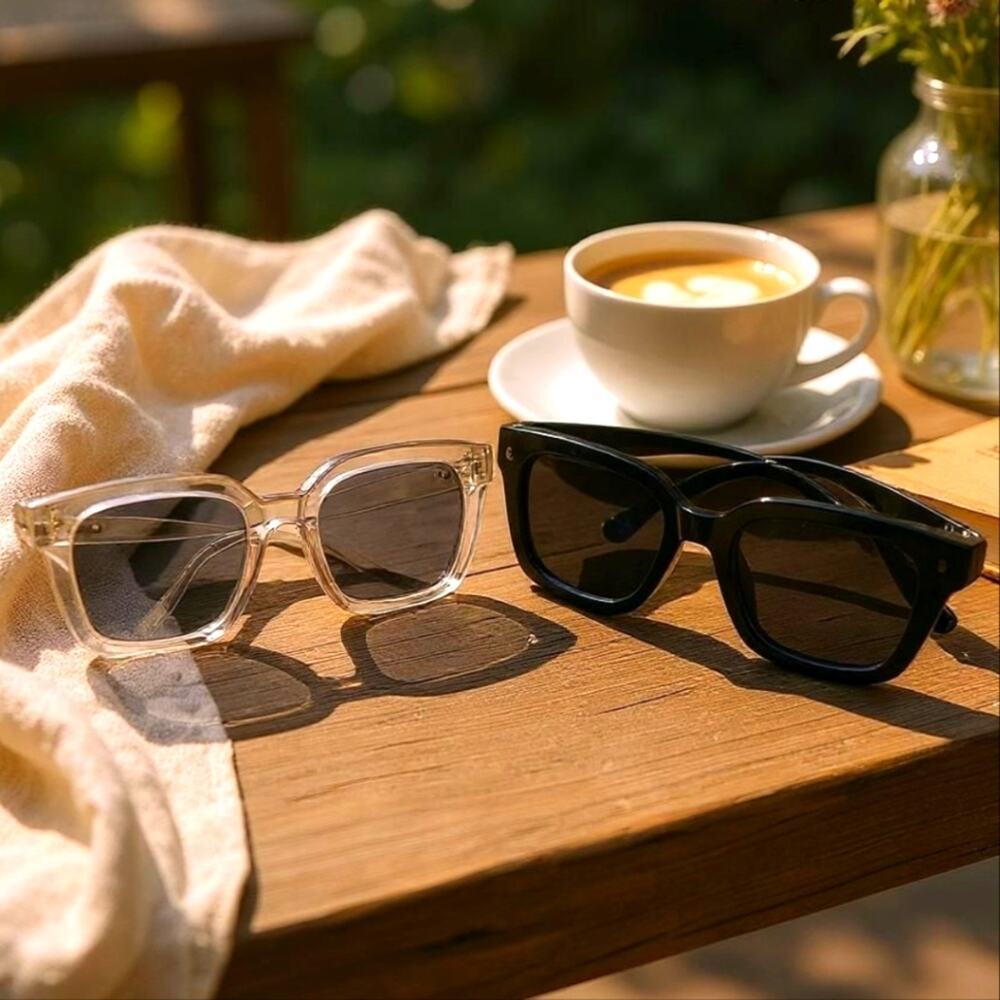 Stylish Black and Clear Sunglasses 2 Pack Set